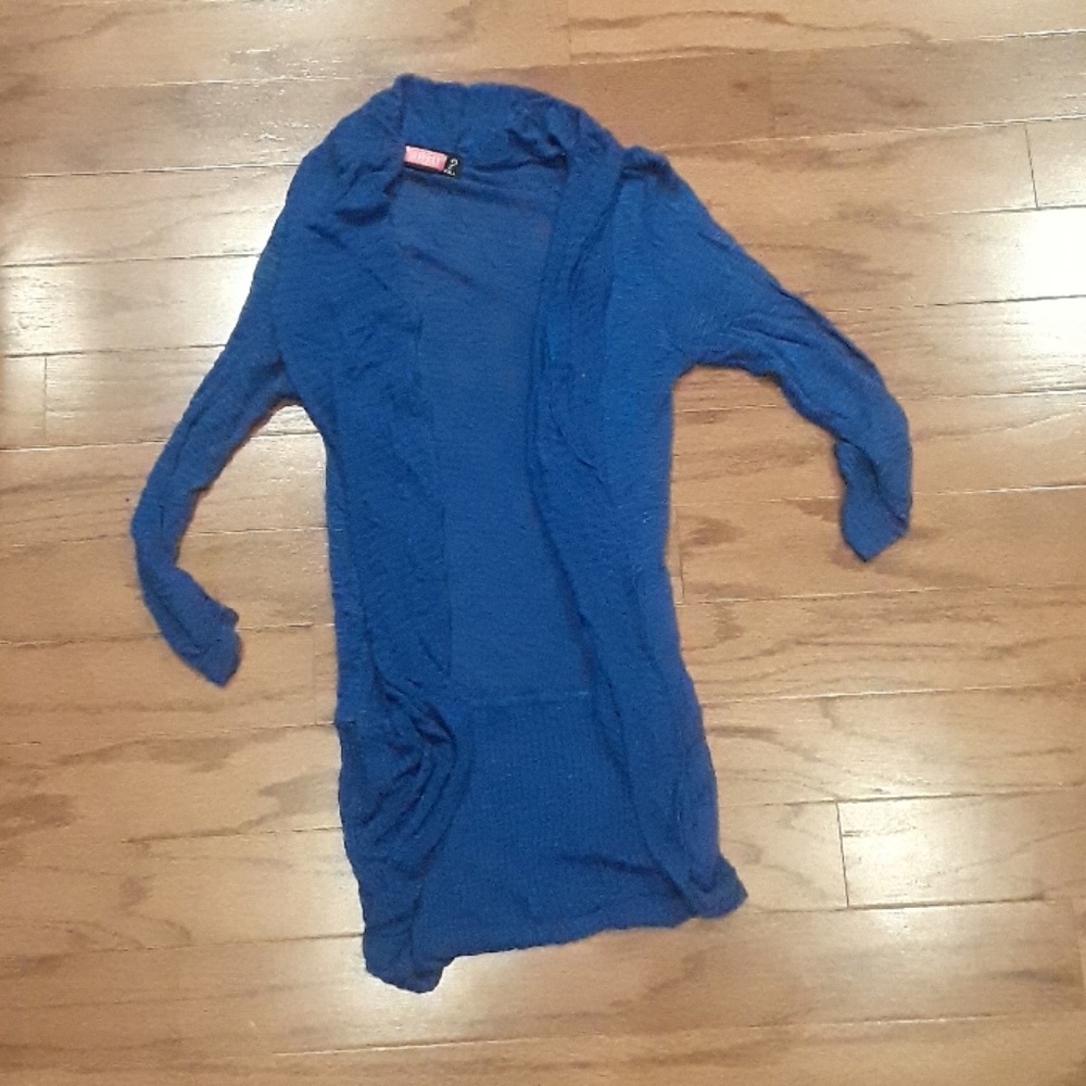 Royal blue 3/4 sleeve cardigan